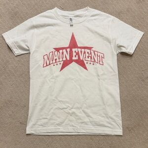 American‎ Apparel White Tee with Red Star Design
